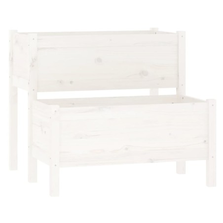 vidaXL Fioriera Bianca 84,5x84x75 cm in Legno Massello di Pino