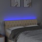 Testiera a LED Crema 160x7x78/88 cm in Tessuto Testiera a LED Crema 160x7x78/88 cm in Tessuto