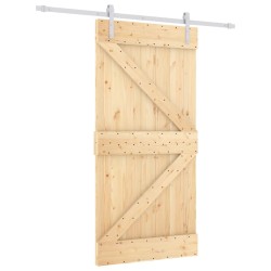 vidaXL Porta Scorrevole con Set Hardware 100x210cm Legno Massello Pino