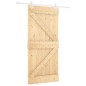 vidaXL Porta Scorrevole con Set Hardware 100x210cm Legno Massello Pino vidaXL Porta Scorrevole con Set Hardware 100x210cm Legno Massello Pino