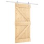 vidaXL Porta Scorrevole con Set Hardware 95x210 cm Legno Massello Pino