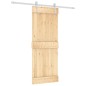 vidaXL Porta Scorrevole con Set Hardware 80x210 cm Legno Massello Pino vidaXL Porta Scorrevole con Set Hardware 80x210 cm Legno Massello Pino