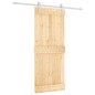 vidaXL Porta Scorrevole con Set Hardware 85x210 cm Legno Massello Pino