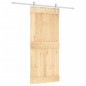 vidaXL Porta Scorrevole con Set Hardware 90x210 cm Legno Massello Pino
