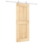 vidaXL Porta Scorrevole con Set Hardware 80x210 cm Legno Massello Pino vidaXL Porta Scorrevole con Set Hardware 80x210 cm Legno Massello Pino