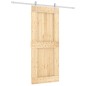 vidaXL Porta Scorrevole con Set Hardware 85x210 cm Legno Massello Pino