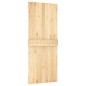 vidaXL Porta Scorrevole con Set Hardware 85x210 cm Legno Massello Pino vidaXL Porta Scorrevole con Set Hardware 85x210 cm Legno Massello Pino