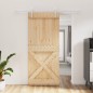 vidaXL Porta Scorrevole con Set Hardware 90x210 cm Legno Massello Pino vidaXL Porta Scorrevole con Set Hardware 90x210 cm Legno Massello Pino