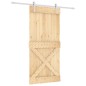 vidaXL Porta Scorrevole con Set Hardware 95x210 cm Legno Massello Pino vidaXL Porta Scorrevole con Set Hardware 95x210 cm Legno Massello Pino