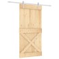 vidaXL Porta Scorrevole con Set Hardware 100x210cm Legno Massello Pino