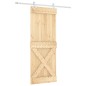 vidaXL Porta Scorrevole con Set Hardware 80x210 cm Legno Massello Pino