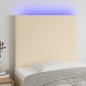 Testiera a LED crema 90x5x118/128 cm in Tessuto Testiera a LED crema 90x5x118/128 cm in Tessuto