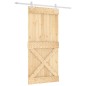 vidaXL Porta Scorrevole con Set Hardware 95x210 cm Legno Massello Pino vidaXL Porta Scorrevole con Set Hardware 95x210 cm Legno Massello Pino