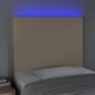 Testiera a LED crema 90x5x118/128 cm in Tessuto Testiera a LED crema 90x5x118/128 cm in Tessuto