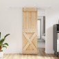vidaXL Porta Scorrevole con Set Hardware 70x210 cm Legno Massello Pino vidaXL Porta Scorrevole con Set Hardware 70x210 cm Legno Massello Pino