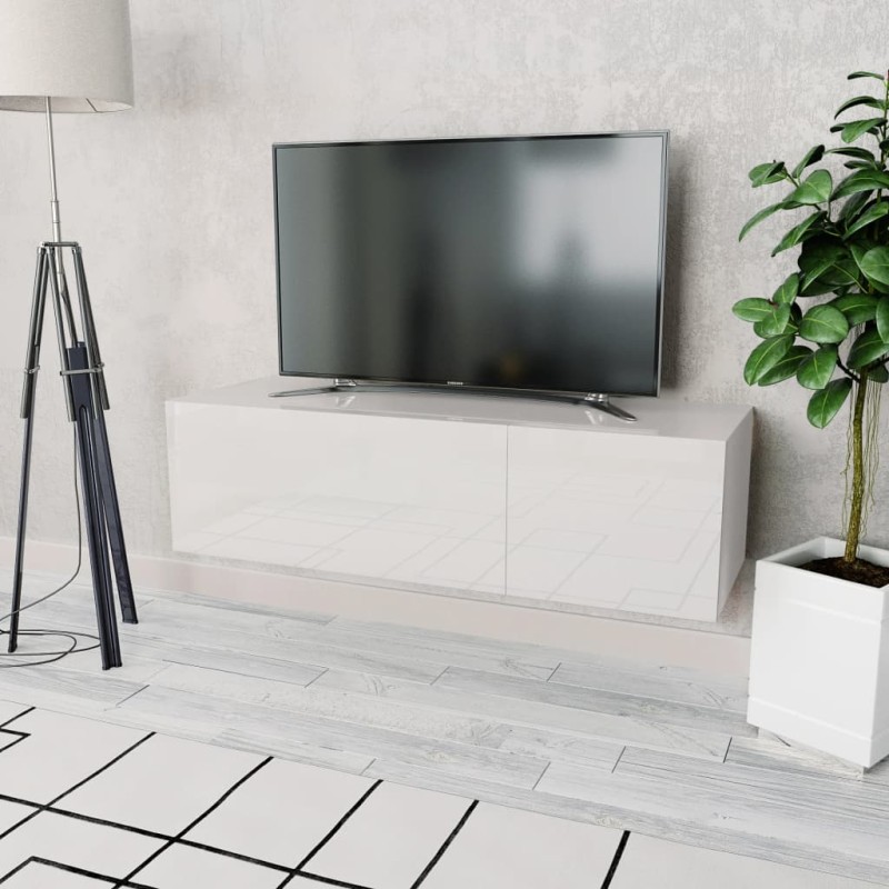 vidaXL Mobile TV in Truciolato 120x40x34 cm Bianco Lucido vidaXL Mobile TV in Truciolato 120x40x34 cm Bianco Lucido