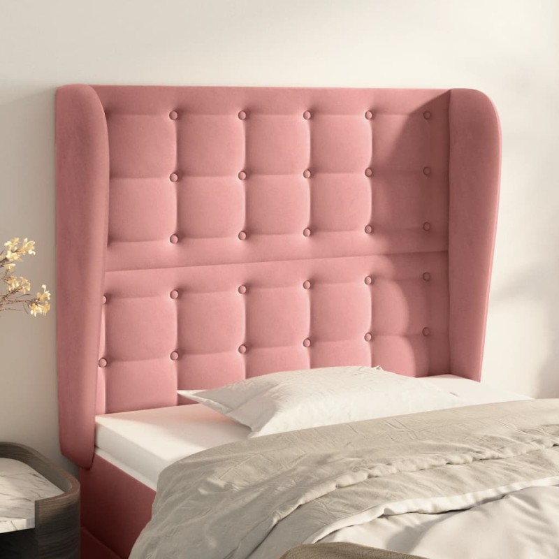 Testiera ad Orecchio Rosa 83x23x118/128 cm in Velluto Testiera ad Orecchio Rosa 83x23x118/128 cm in Velluto