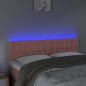 Testiera a LED Rosa 144x5x78/88 cm in Velluto Testiera a LED Rosa 144x5x78/88 cm in Velluto