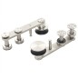 vidaXL Kit Binari Porta Scorrevole 183cm Acciaio Inossidabile Argento