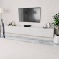 vidaXL Mobili Porta TV 2 pz in Truciolato 120x40x34 cm Bianco Lucido vidaXL Mobili Porta TV 2 pz in Truciolato 120x40x34 cm Bianco Lucido