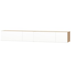 vidaXL Mobili TV 2 pz in Truciolato 120x40x34cm Bianco Lucido e Rovere