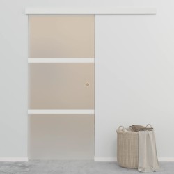 vidaXL Porta Scorrevole in Vetro ESG e Alluminio 90x205 cm Argento