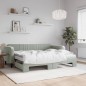 vidaXL Divano Letto Estraibile Materassi Grigio Chiaro 90x200 Velluto vidaXL Divano Letto Estraibile Materassi Grigio Chiaro 90x200 Velluto