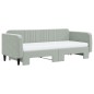 vidaXL Divano Letto Estraibile Materassi Grigio Chiaro 90x200 Velluto vidaXL Divano Letto Estraibile Materassi Grigio Chiaro 90x200 Velluto