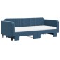 vidaXL Divano Letto Estraibile con Materassi Blu 90x200 cm Velluto vidaXL Divano Letto Estraibile con Materassi Blu 90x200 cm Velluto