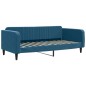 vidaXL Divano Letto Estraibile con Materassi Blu 90x200 cm Velluto vidaXL Divano Letto Estraibile con Materassi Blu 90x200 cm Velluto