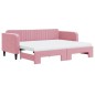 vidaXL Divano Letto Estraibile con Materassi Rosa 90x200 cm Velluto vidaXL Divano Letto Estraibile con Materassi Rosa 90x200 cm Velluto