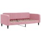 vidaXL Divano Letto Estraibile con Materassi Rosa 90x200 cm Velluto vidaXL Divano Letto Estraibile con Materassi Rosa 90x200 cm Velluto