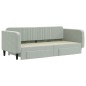 vidaXL Divano Letto Estraibile Cassetti Grigio Chiaro 90x200cm Velluto