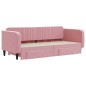 vidaXL Divano Letto Estraibile con Cassetti Rosa 90x200 cm Velluto vidaXL Divano Letto Estraibile con Cassetti Rosa 90x200 cm Velluto
