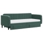 vidaXL Divano Letto Estraibile Cassetti Verde Scuro 90x200cm Velluto vidaXL Divano Letto Estraibile Cassetti Verde Scuro 90x200cm Velluto