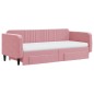 vidaXL Divano Letto Estraibile con Cassetti Rosa 90x200 cm Velluto vidaXL Divano Letto Estraibile con Cassetti Rosa 90x200 cm Velluto