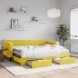 vidaXL Divano Letto Estraibile con Cassetti Giallo 90x200cm in Velluto vidaXL Divano Letto Estraibile con Cassetti Giallo 90x200cm in Velluto
