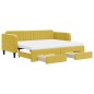 vidaXL Divano Letto Estraibile con Cassetti Giallo 90x200cm in Velluto vidaXL Divano Letto Estraibile con Cassetti Giallo 90x200cm in Velluto