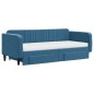 vidaXL Divano Letto Estraibile con Cassetti Blu 90x200 cm in Velluto vidaXL Divano Letto Estraibile con Cassetti Blu 90x200 cm in Velluto