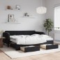vidaXL Divano Letto Estraibile con Cassetti Nero 90x200 cm in Velluto vidaXL Divano Letto Estraibile con Cassetti Nero 90x200 cm in Velluto
