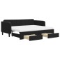 vidaXL Divano Letto Estraibile con Cassetti Nero 90x200 cm in Velluto vidaXL Divano Letto Estraibile con Cassetti Nero 90x200 cm in Velluto