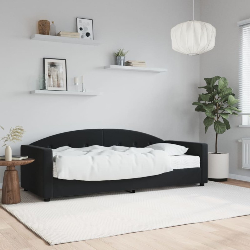 vidaXL Divano Letto con Materasso Nero 80x200 cm in Velluto vidaXL Divano Letto con Materasso Nero 80x200 cm in Velluto