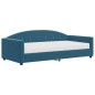 vidaXL Divano Letto con Materasso Blu 100x200 cm in Velluto