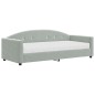 vidaXL Divano Letto con Materasso Grigio Chiaro 90x200 cm in Velluto vidaXL Divano Letto con Materasso Grigio Chiaro 90x200 cm in Velluto