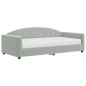 vidaXL Divano Letto con Materasso Grigio Chiaro 100x200 cm in Velluto vidaXL Divano Letto con Materasso Grigio Chiaro 100x200 cm in Velluto