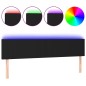 Testiera a LED Nera 180x5x78/88 cm in Tessuto Testiera a LED Nera 180x5x78/88 cm in Tessuto