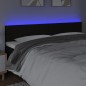 Testiera a LED Nera 180x5x78/88 cm in Tessuto Testiera a LED Nera 180x5x78/88 cm in Tessuto
