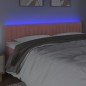 Testiera a LED Rosa 160x5x78/88 cm in Velluto Testiera a LED Rosa 160x5x78/88 cm in Velluto