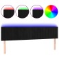 Testiera a LED Nera 200x5x78/88 cm in Velluto Testiera a LED Nera 200x5x78/88 cm in Velluto