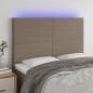 Testiera a LED Tortora 144x5x118/128 cm in Tessuto Testiera a LED Tortora 144x5x118/128 cm in Tessuto